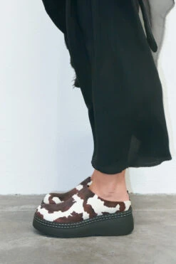 Miista Kristi Cow Print Mules