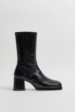 Miista Cass Black Crinkle Boots