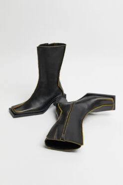 Miista Reiko Black Boots -Miista Miista reiko black mustard boots 02