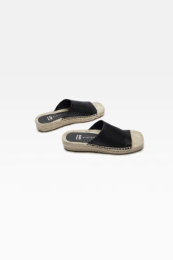 Miista Melina Black Espadrilles -Miista e8 melina black grained leather 3