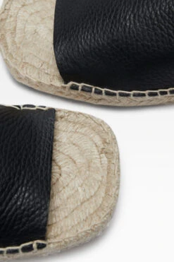 Miista Melina Black Espadrilles -Miista e8 melina black grained leather 4
