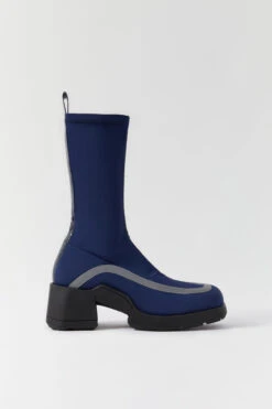 Miista Shawna Navy Boots -Miista e8 shawna navy reflective boots 01