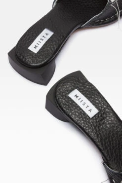 Miista FifiBlack Sandals -Miista miista fifi sharp tumbled black mule sandals 4