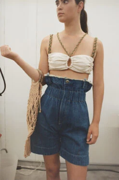 Miista Jolene Blue Shorts -Miista miista mara bra jolene shorts otto bag kirsten mules 3 LS