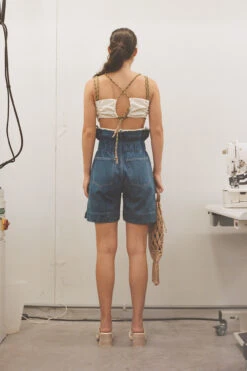 Miista Jolene Blue Shorts -Miista miista mara bra jolene shorts otto bag kristen mules 1 LS