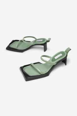 Miista Phyllis Green Sandals -Miista miista phyllis eucalyptus patent sandals 2